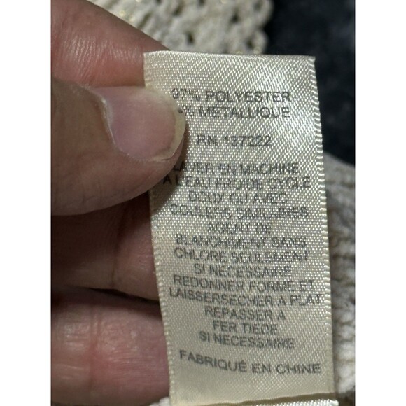 Greige Cream Open Knit Sweater Vest Size M - Picture 6 of 7
